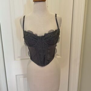 Ryan Destiny Elegant Gray Lace Corset Size L